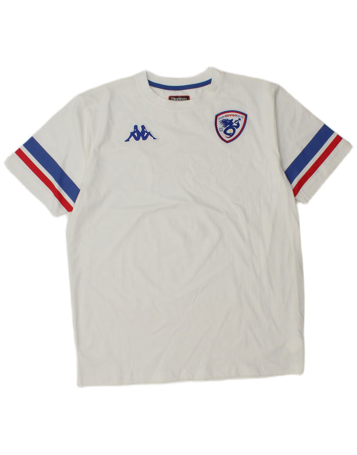 T-shirt da uomo Kappa Top Large in cotone color block bianco