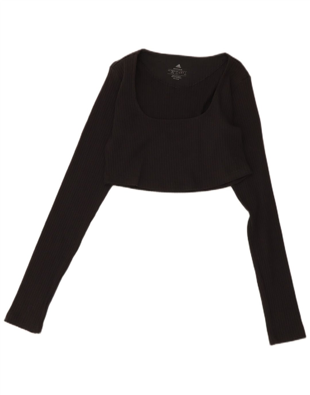 Top corto a maniche lunghe Adidas da donna UK 14 grande grigio