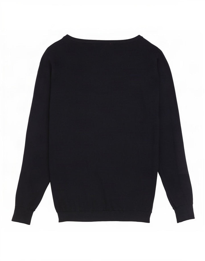 Guess Maglione da donna con scollo a barchetta con grafica UK 14 Blu navy medio