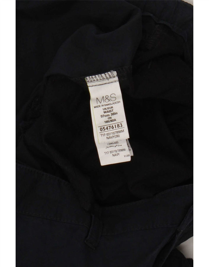 Pantaloncini cargo da uomo Marks & Spencer W38 XL cotone blu navy