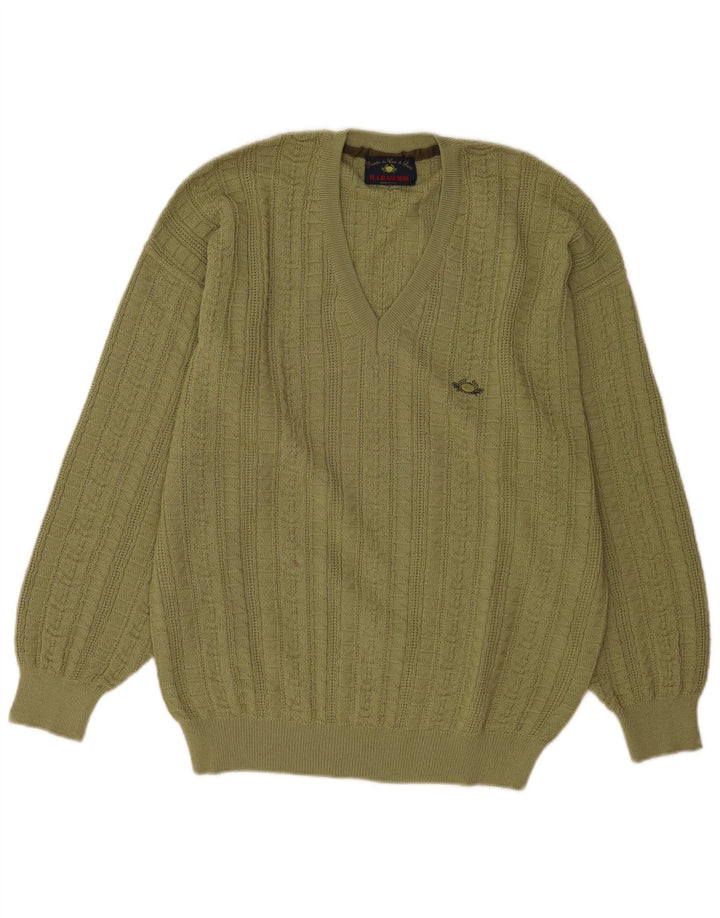 Maglione da uomo con scollo a V Il Granchio Lana verde grande