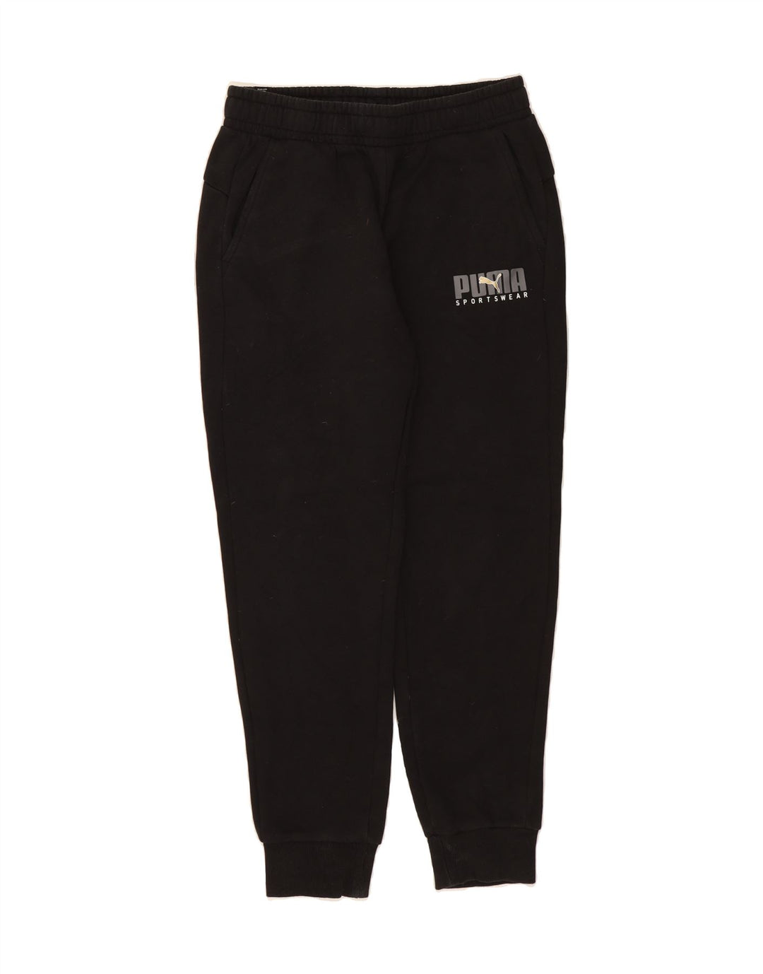 PUMA Womens Graphic Tracksuit Trousers Joggers UK 14 Medium  Black Vintage Puma and Second-Hand Puma from Messina Hembry 