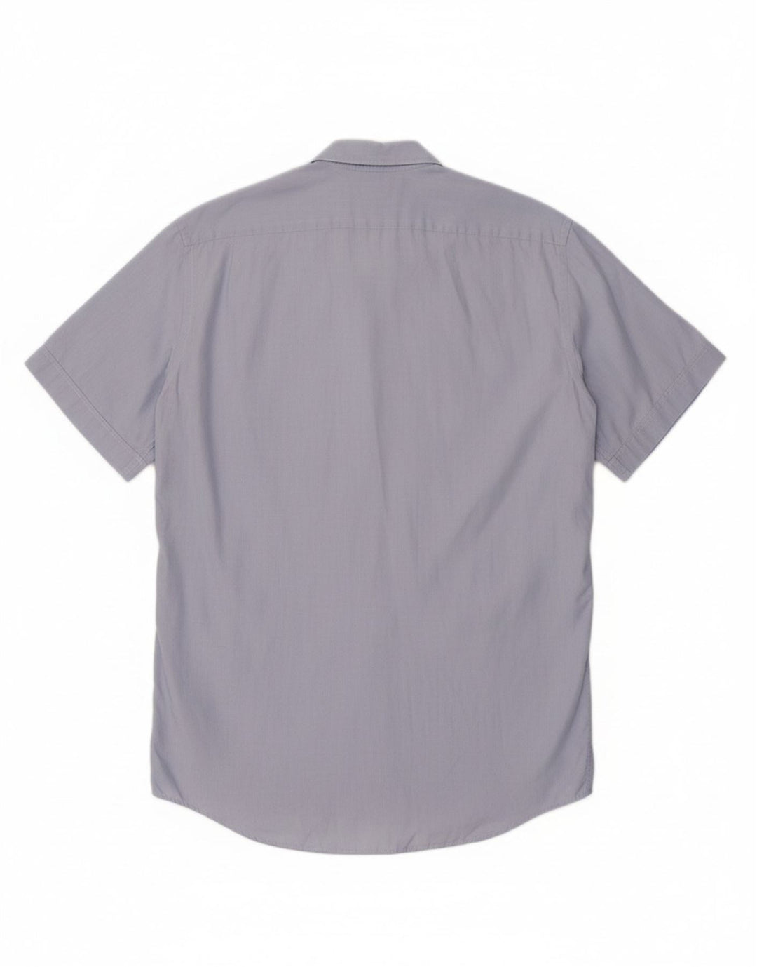 LACOSTE Mens Regular Fit Short Sleeve Shirt Size 41 Large Blue Cotton