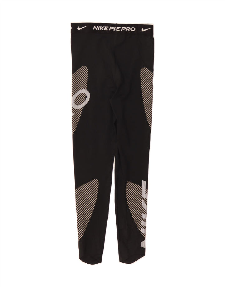 NIKE Womens Dri Fit Graphic Leggings UK 8 Small  Black Striped Vintage Nike and Second-Hand Nike from Messina Hembry 