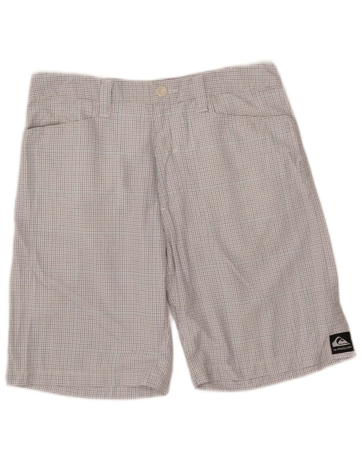 Pantaloncini cargo da uomo Quiksilver W32 Large in poliestere a quadri bianchi