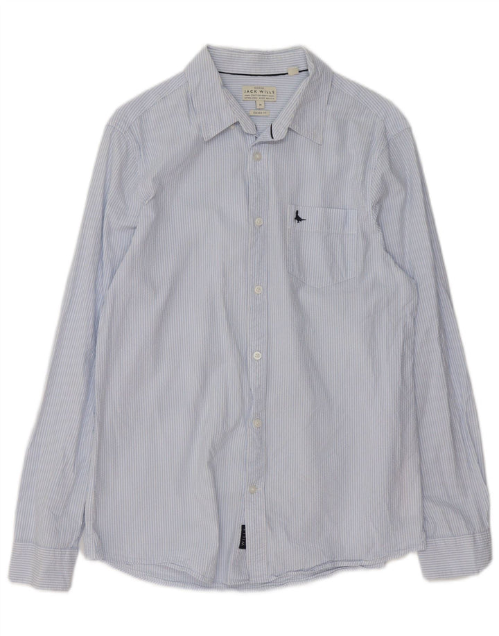 Camicia da uomo classica Jack Wills in cotone gessato blu medio