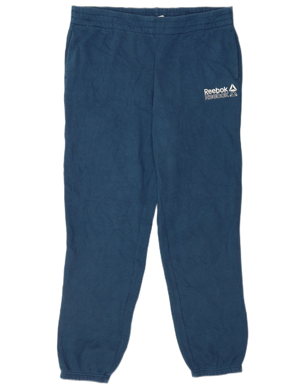 Pantaloni da tuta da donna Reebok Joggers UK 14 Large Blu Navy Cotone