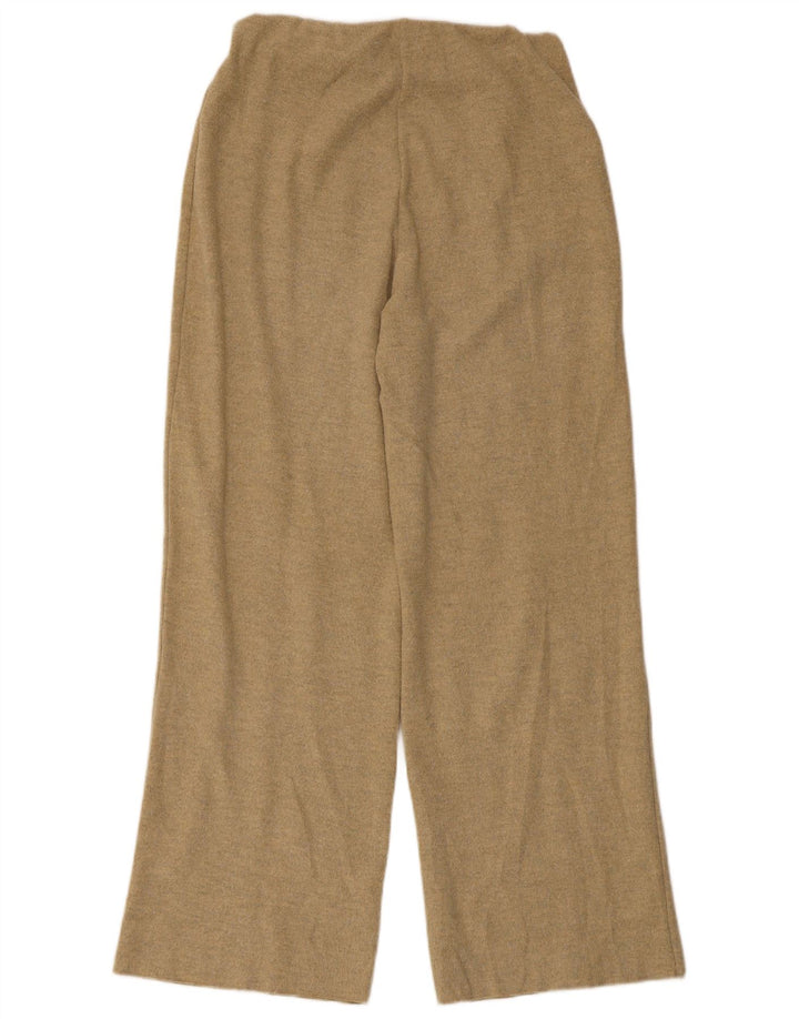 Pantaloni da tuta a vita alta da donna Zara UK 12 Poliestere beige medio