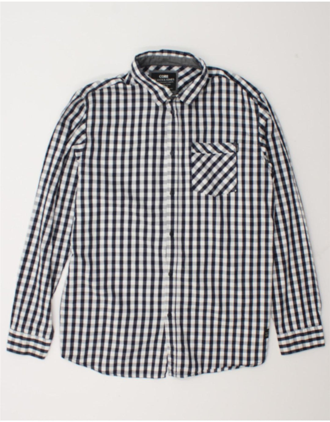 Camicia da uomo Jack & Jones 2XL in cotone a quadretti blu navy