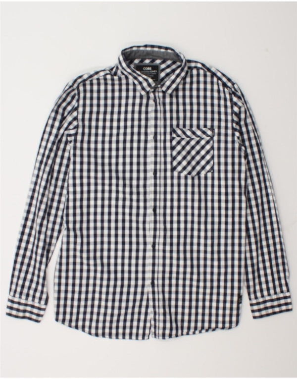 Camicia da uomo Jack & Jones 2XL in cotone a quadretti blu navy