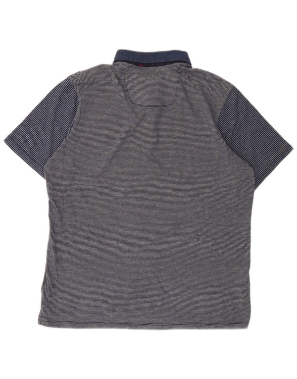 Polo da uomo Tommy Bahama in cotone gessato medio blu navy