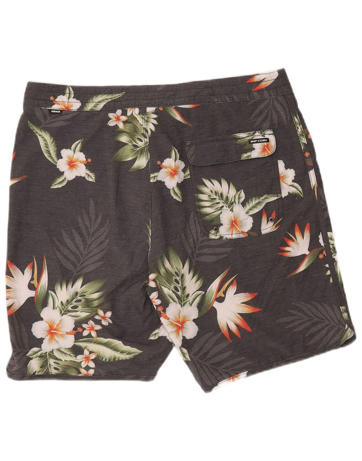 Pantaloncini da bagno da uomo Rip Curl Mirage di grandi dimensioni in poliestere floreale grigio