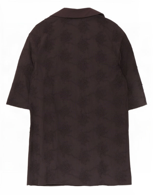 Abito tunica con maniche a 3/4 da donna Monsoon UK 16 Grande cotone floreale nero