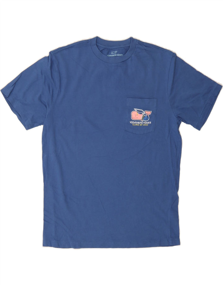 VINEYARD VINES Mens Graphic T-Shirt Top Small Blue Cotton Vintage Vineyard Vines and Second-Hand Vineyard Vines from Messina Hembry 