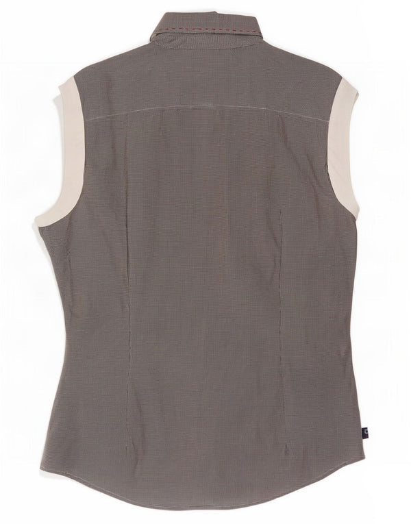 Camicia senza maniche da donna Trussardi Jeans UK 14 Check grigio medio