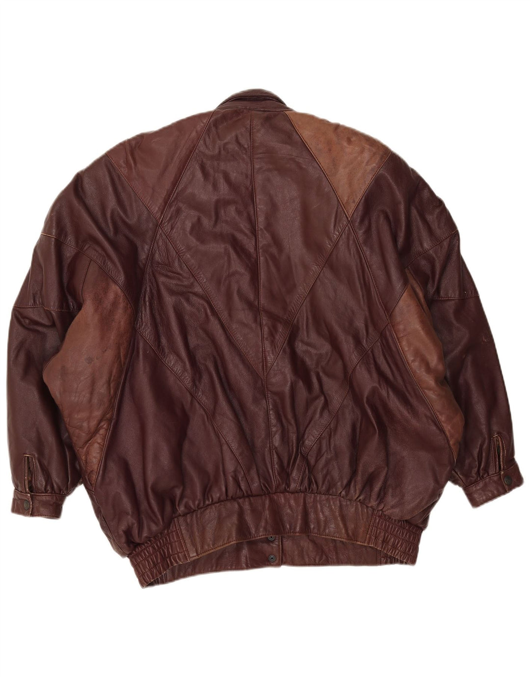 Giacca in pelle oversize da donna vintage EU 38 in pelle marrone medio