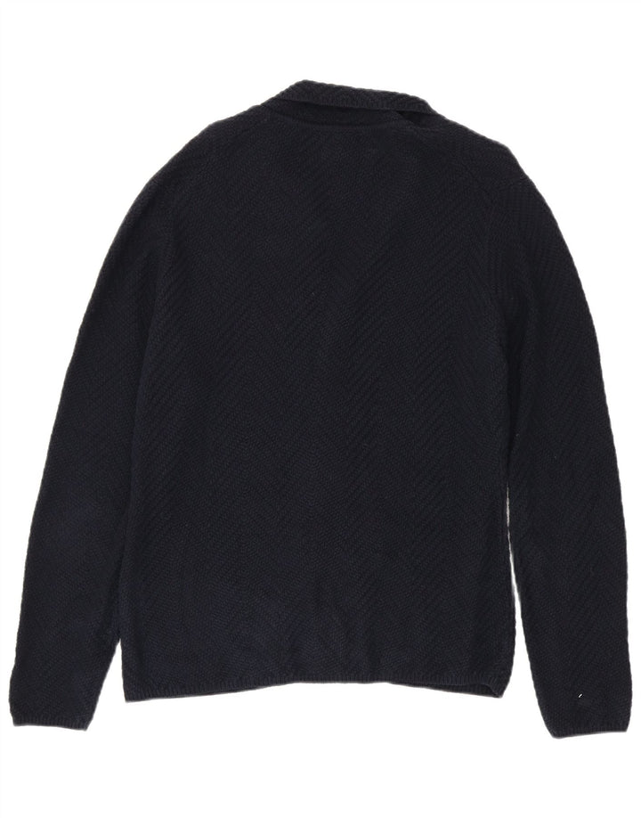 Maglione cardigan da uomo Massimo Dutti in cotone blu navy medio