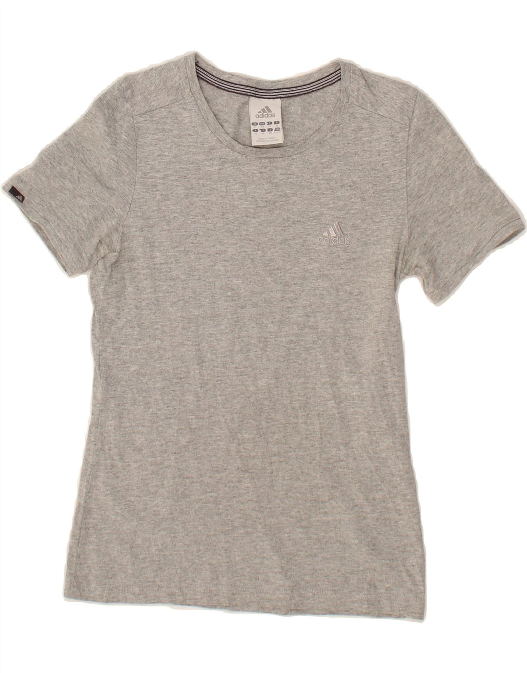 ADIDAS Womens T-Shirt Top UK 6 XS Grey Vintage Adidas and Second-Hand Adidas from Messina Hembry 