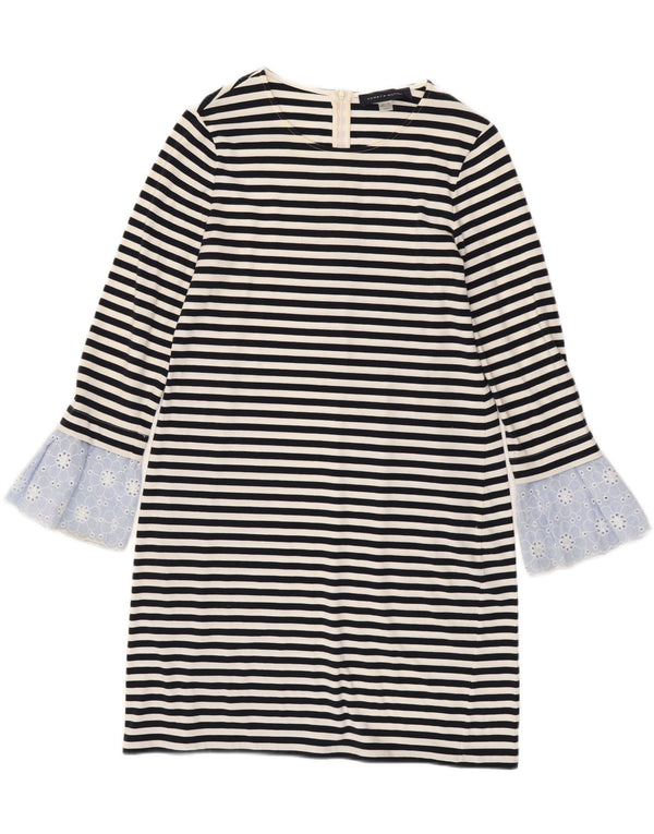 Abito a trapezio da donna Tommy Hilfiger UK 12 cotone a righe nere medie