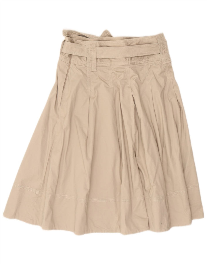 Gonna a trapezio a pieghe da donna Zara media W28 in cotone beige