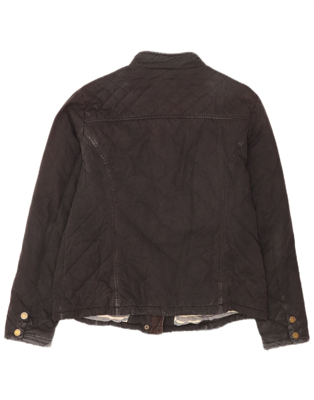 Giacca trapuntata da donna Fat Face UK 14 grande cotone nero