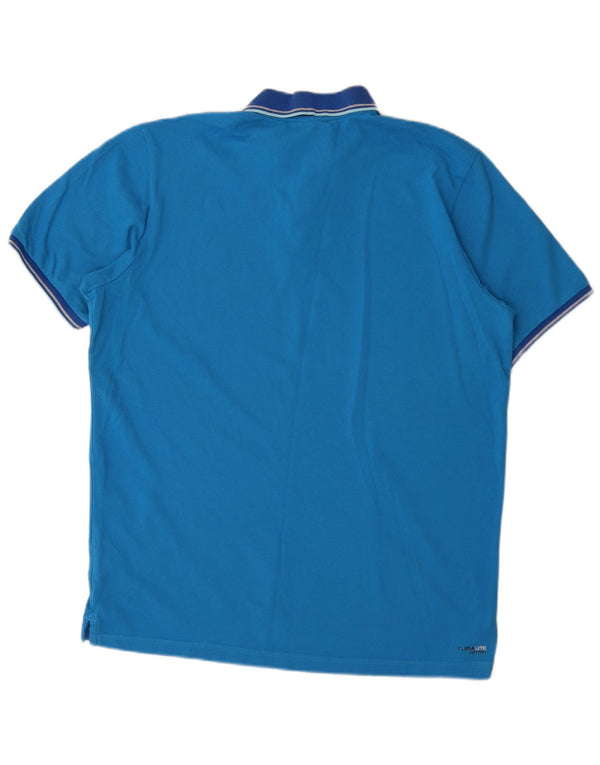 Polo Adidas Clima 365 da uomo in cotone a righe grandi blu