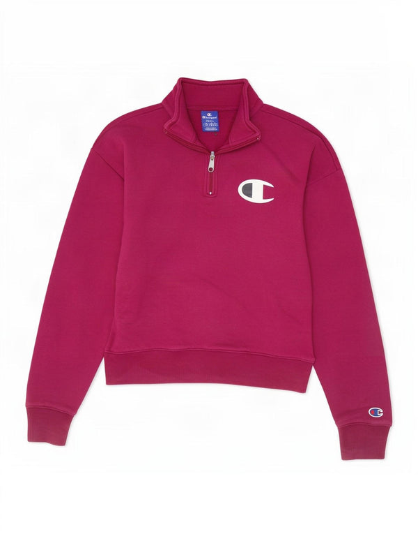 Felpa corta oversize da donna Champion, maglione UK 10 piccolo marrone