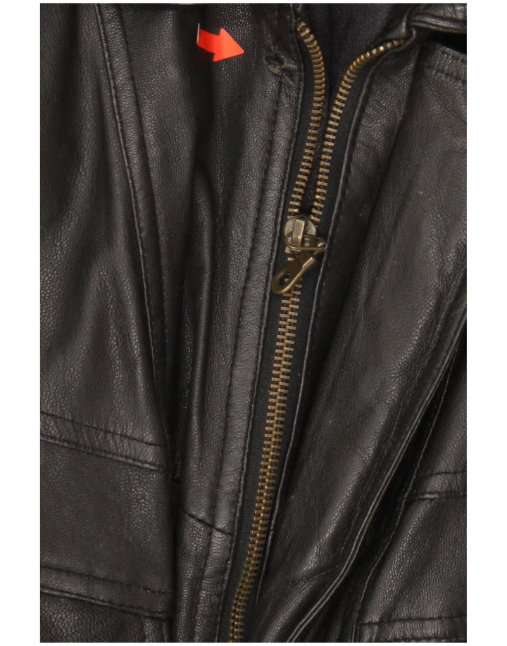 Giacca in pelle vintage da uomo UK 38 in pelle nera media