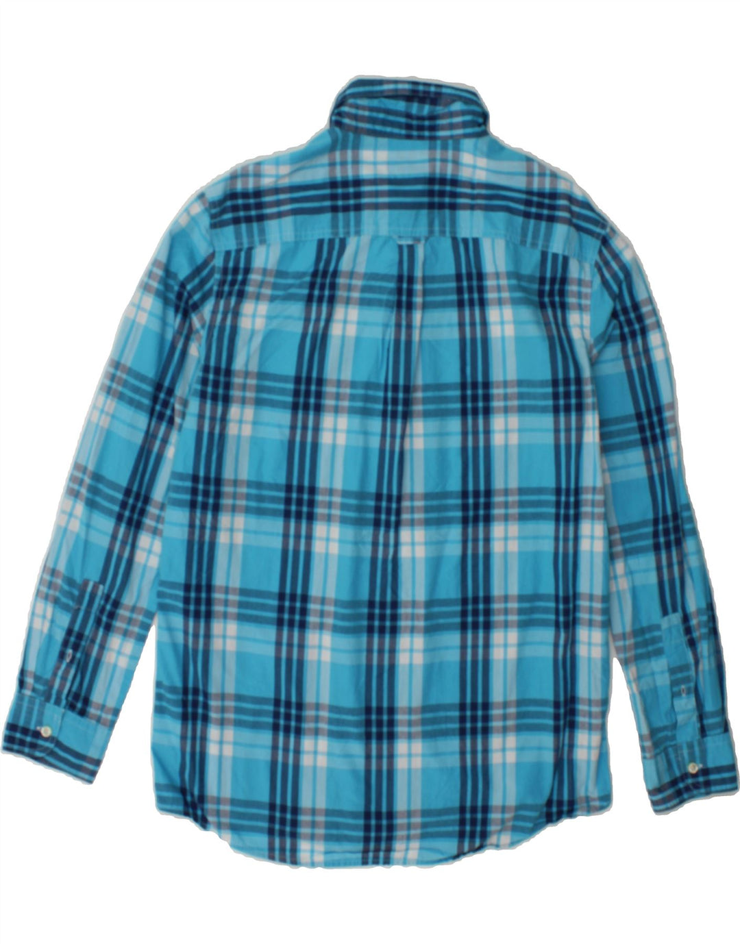 CHAPS Mens Easy Care Shirt Medium Blue Check Cotton Vintage Chaps and Second-Hand Chaps from Messina Hembry 