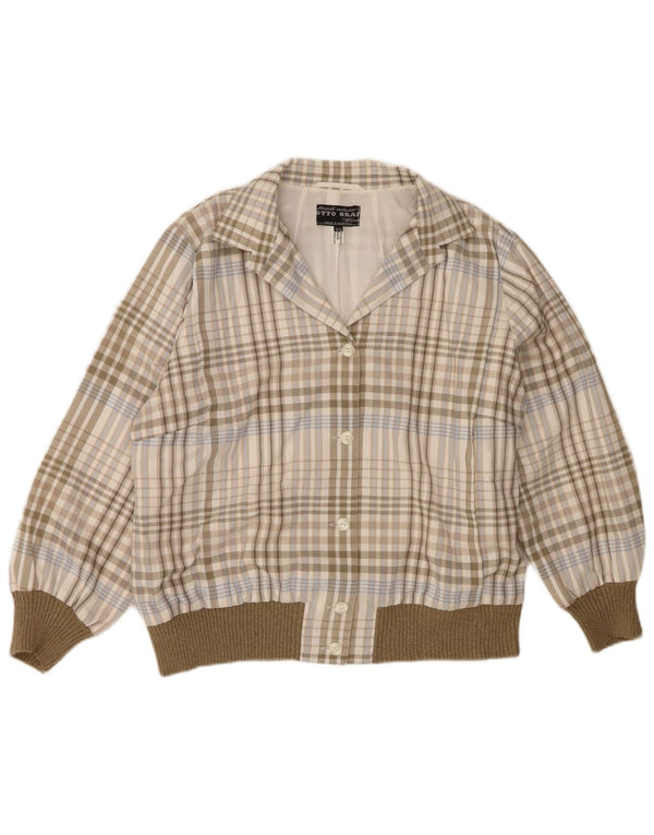 Giubbotto bomber da donna vintage IT 44 Poliestere a quadri verde medio