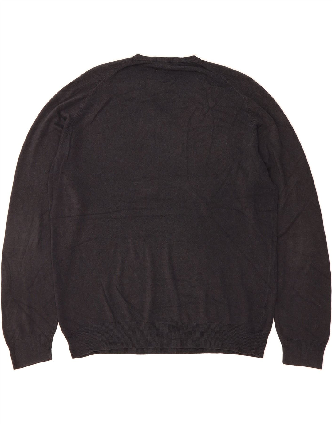 MARKS & SPENCER Mens V-Neck Jumper Sweater XL Navy Blue Acrylic Vintage Marks & Spencer and Second-Hand Marks & Spencer from Messina Hembry 