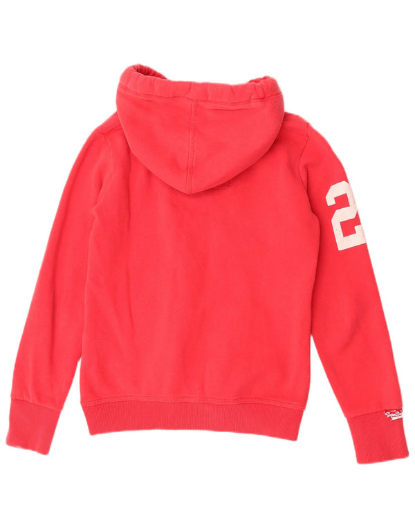 Felpa con cappuccio grafica da donna Superdry UK 10 Small Rosso Cotone