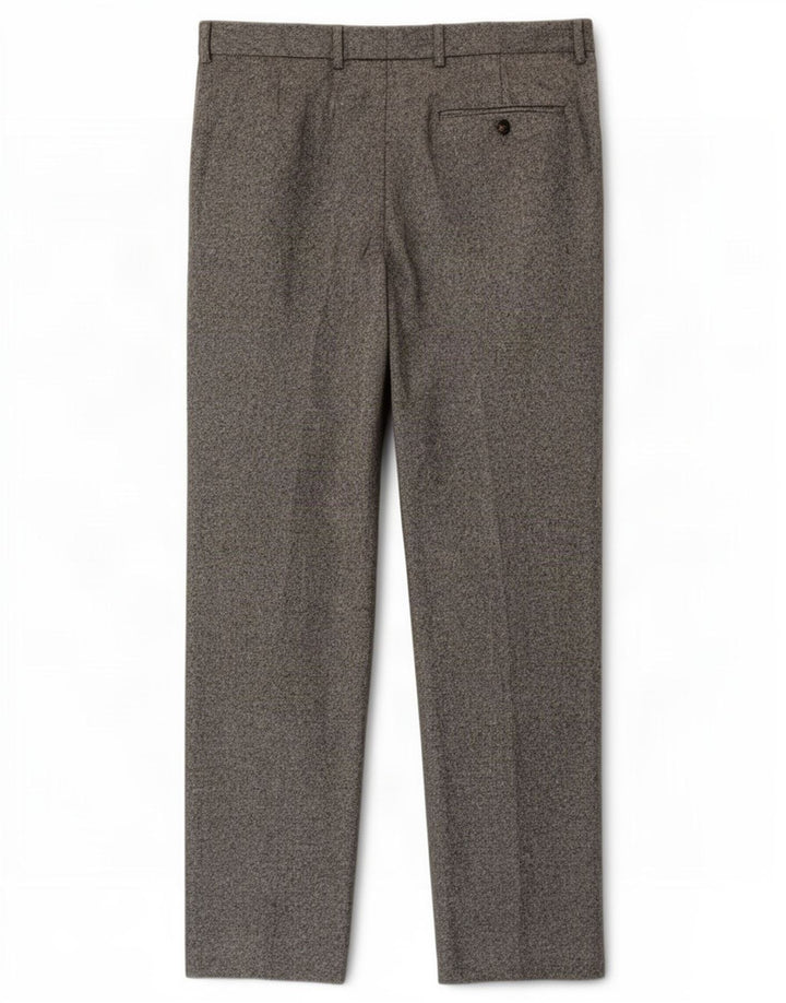 Pantaloni da abito dritti sartoriali da uomo Marks & Spencer W36 L29 grigio chiazzato
