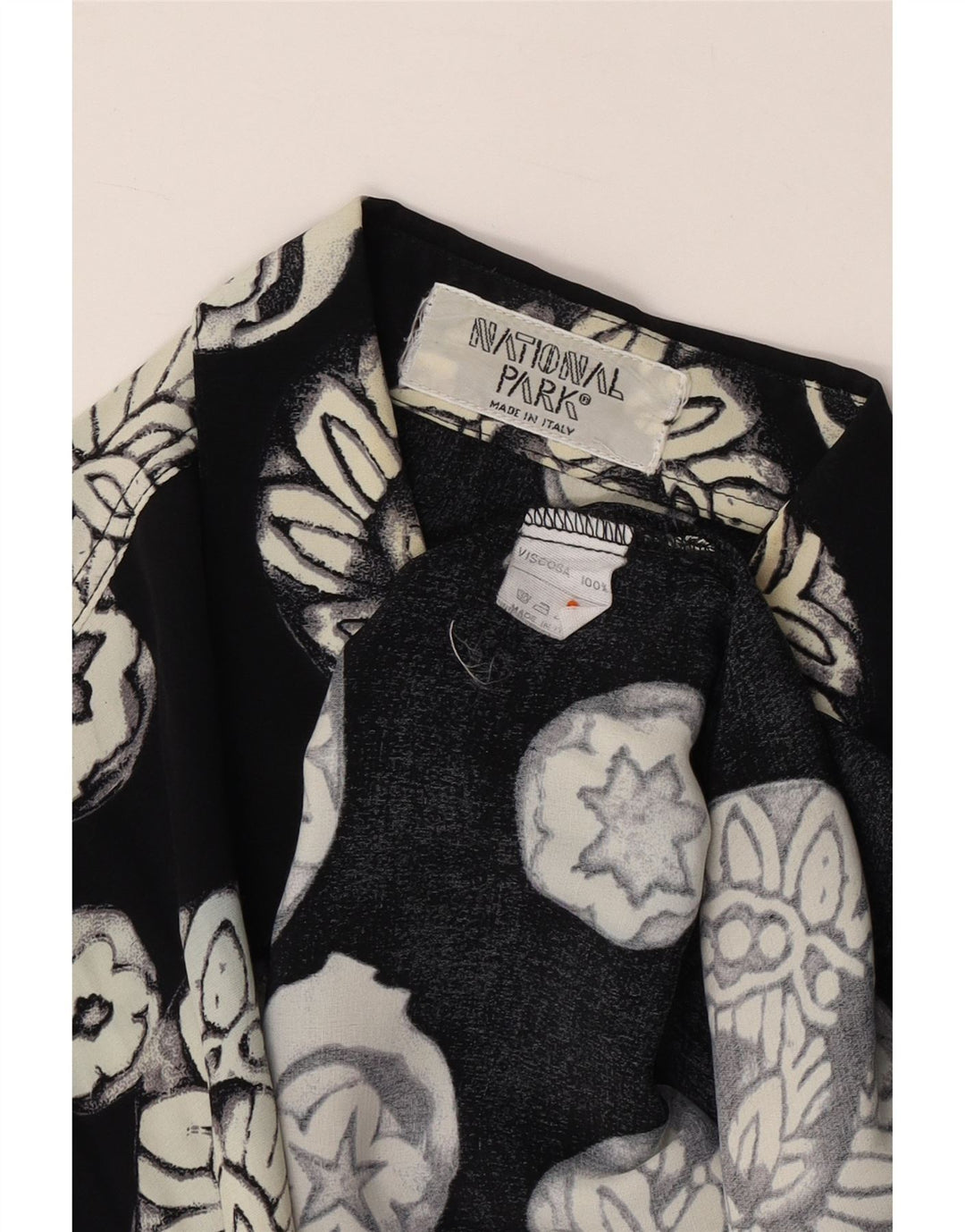 Camicia Uomo VINTAGE Grande in Viscosa Floreale Nera