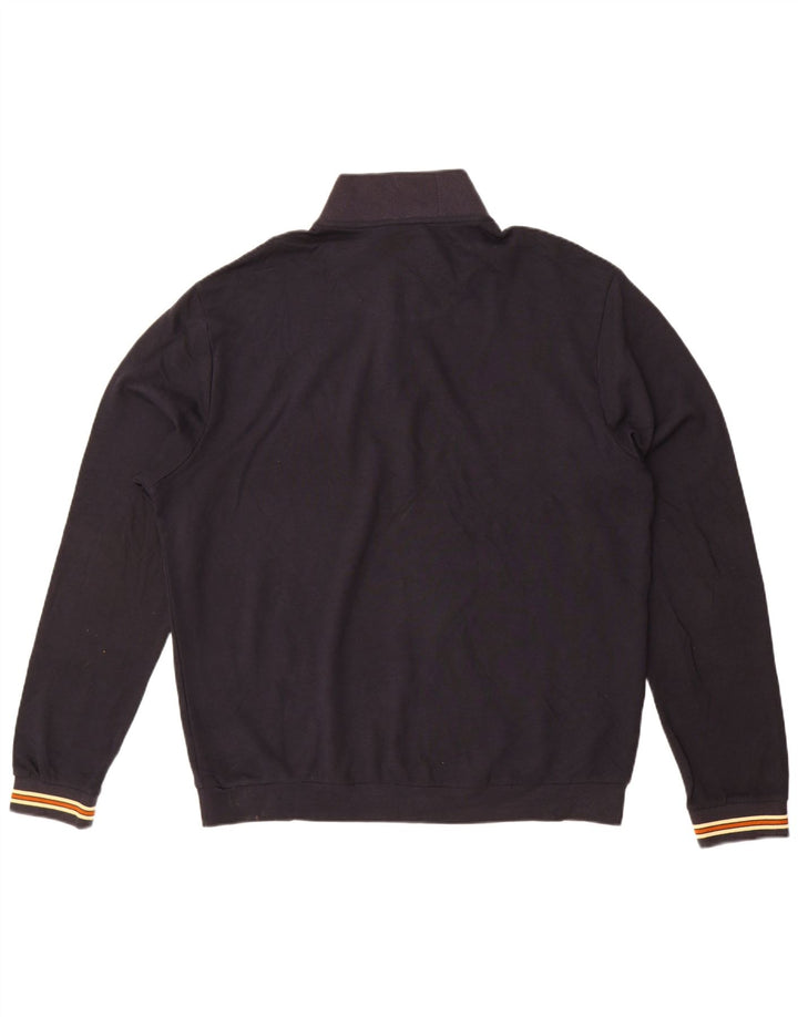 Maglione da uomo Farah dal taglio moderno con collo a bottoni 2XL in cotone blu navy