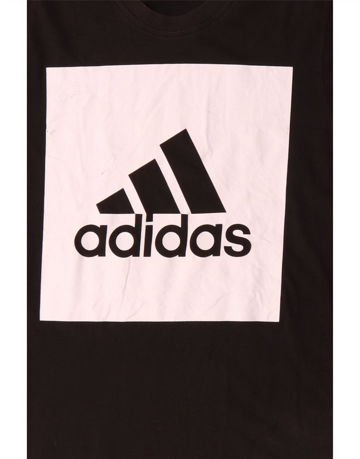 T-shirt grafica da uomo ADIDAS Top grande in cotone color block nero