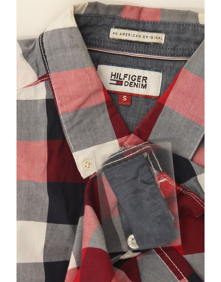Camicia da uomo Tommy Hilfiger piccola in cotone a quadri multicolore