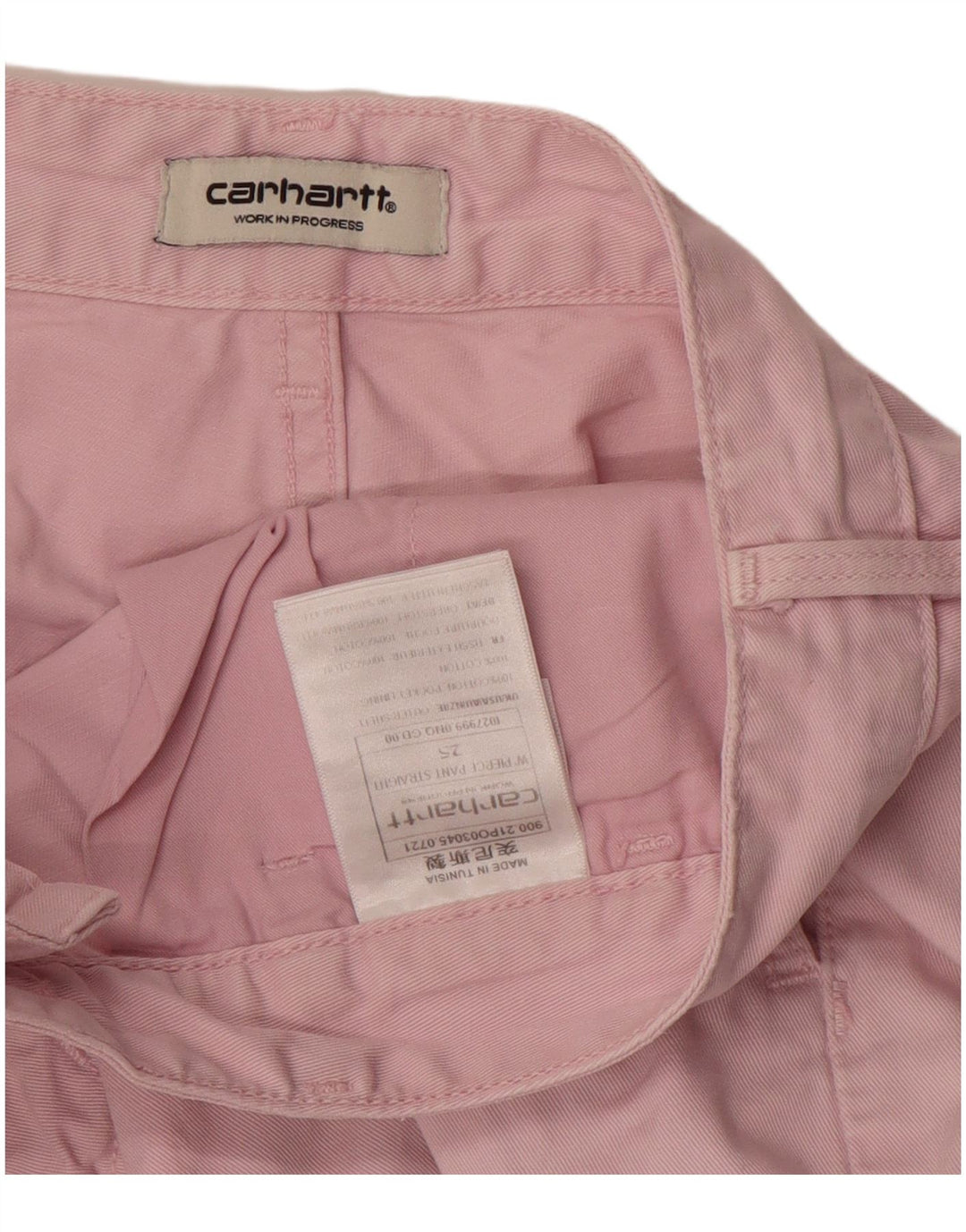 Pantaloni cargo dritti da donna CARHARTT W25 L29 cotone rosa