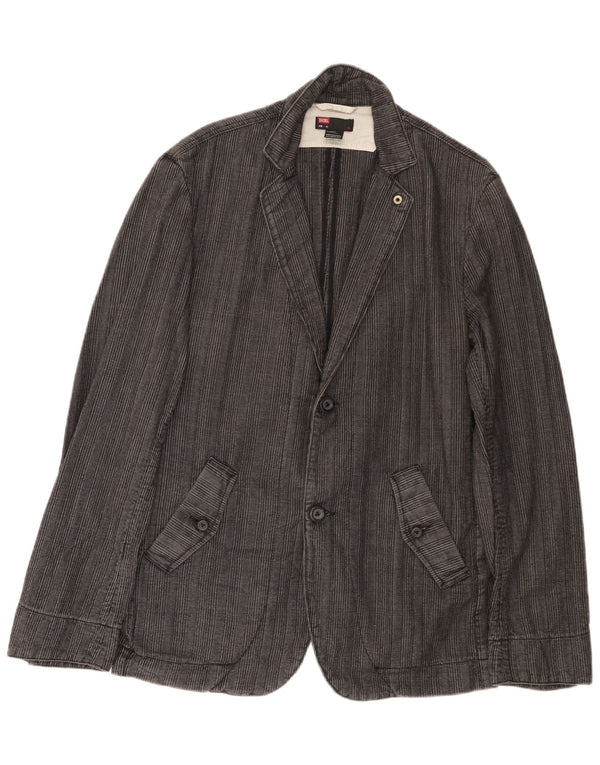 Giacca blazer da uomo a 2 bottoni Diesel UK 42 XL cotone a righe grigie