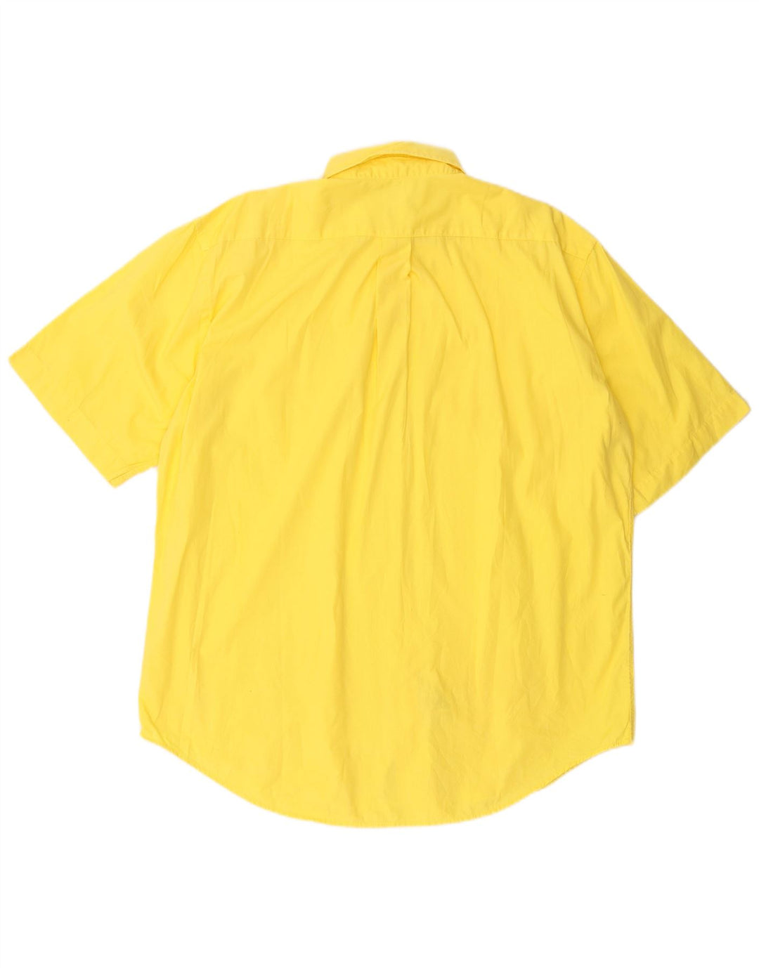 Camicia a maniche corte da uomo BENETTON XL in cotone giallo