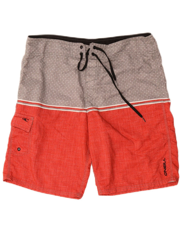 O'Neill Mens Swimming Shorts Large Red Colourblock