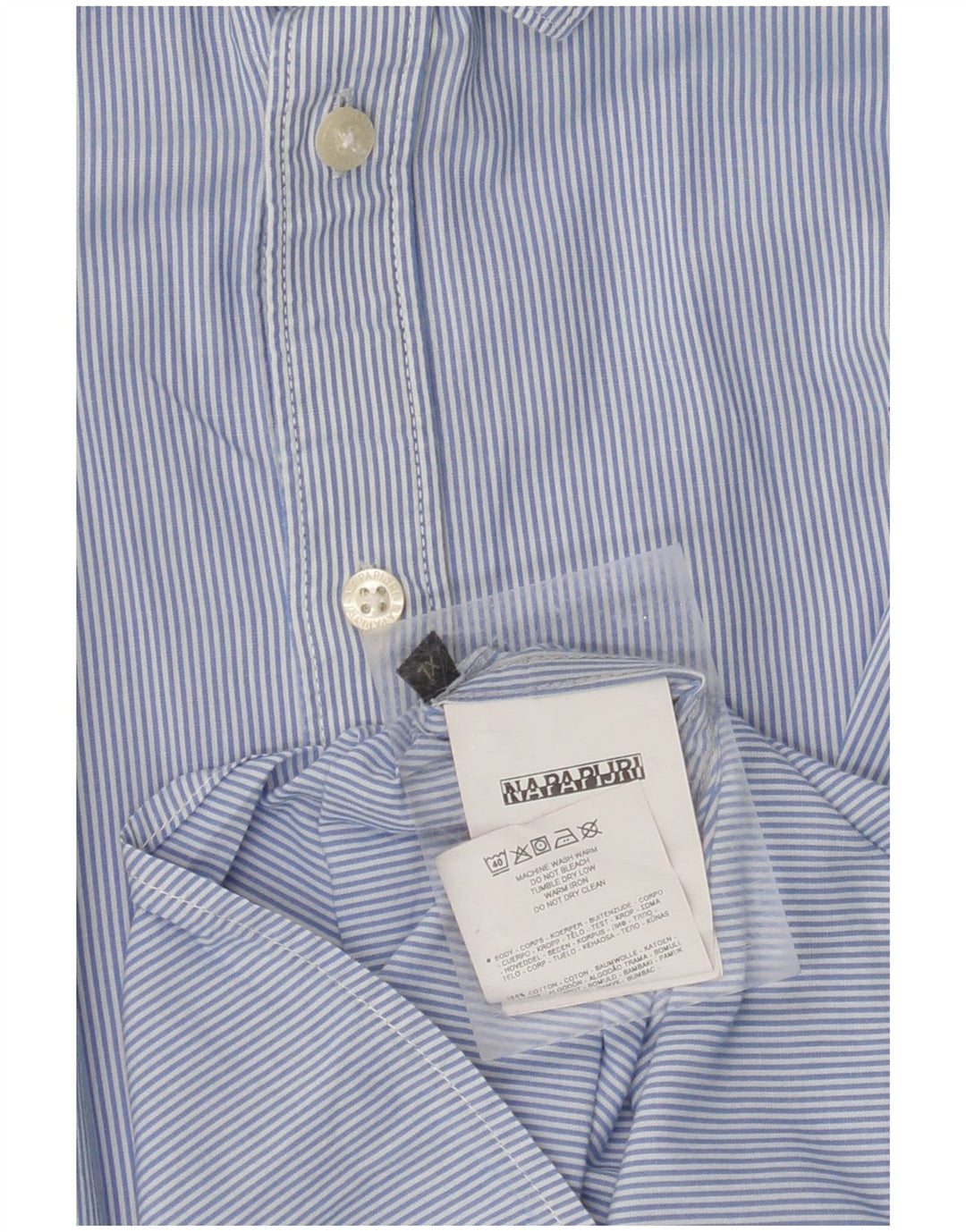 Camicia da uomo Urban Fit NAPAPIJRI XL in cotone gessato blu