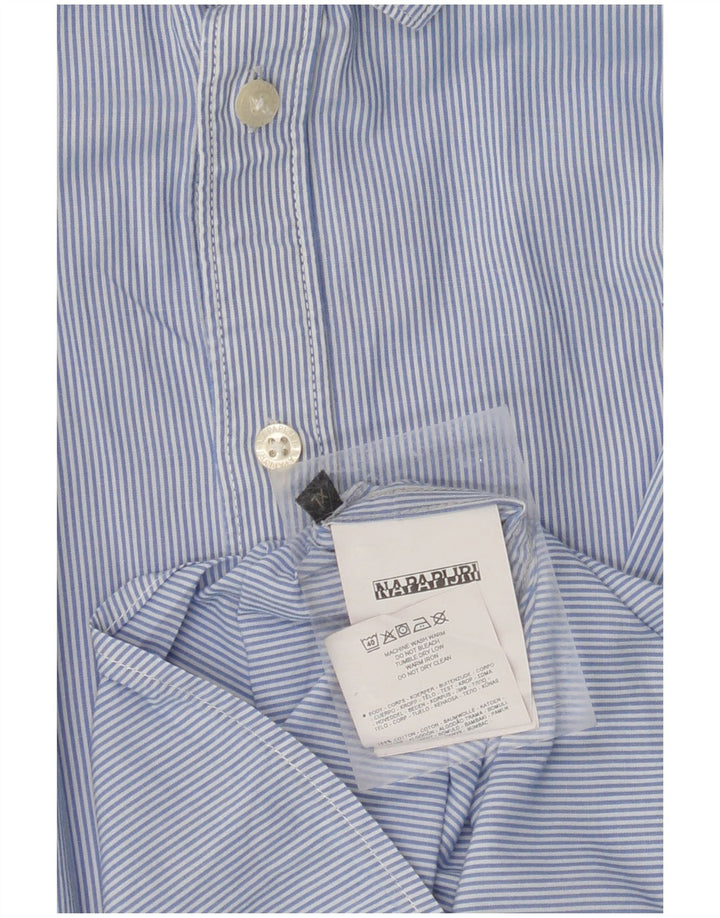 Camicia da uomo Urban Fit NAPAPIJRI XL in cotone gessato blu