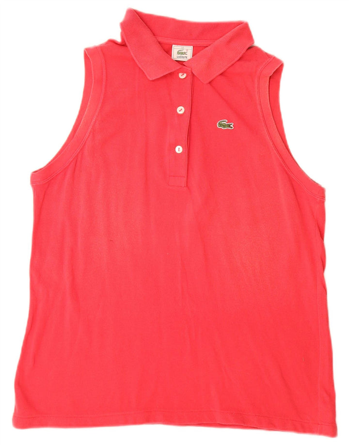 Polo senza maniche da donna LACOSTE taglia 44 grande cotone rosa