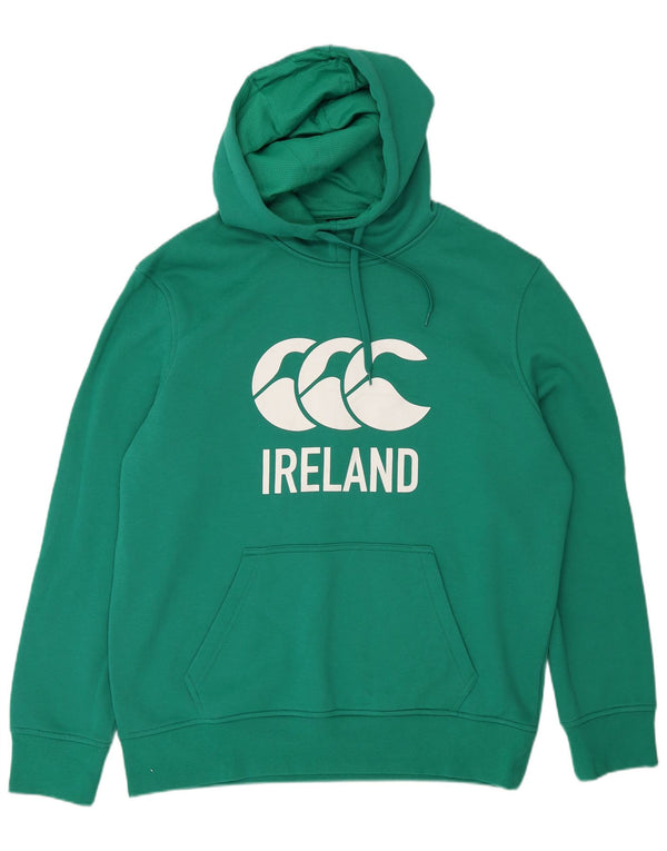 Felpa con cappuccio grafica da uomo Irlanda Canterbury XL verde cotone sportivo