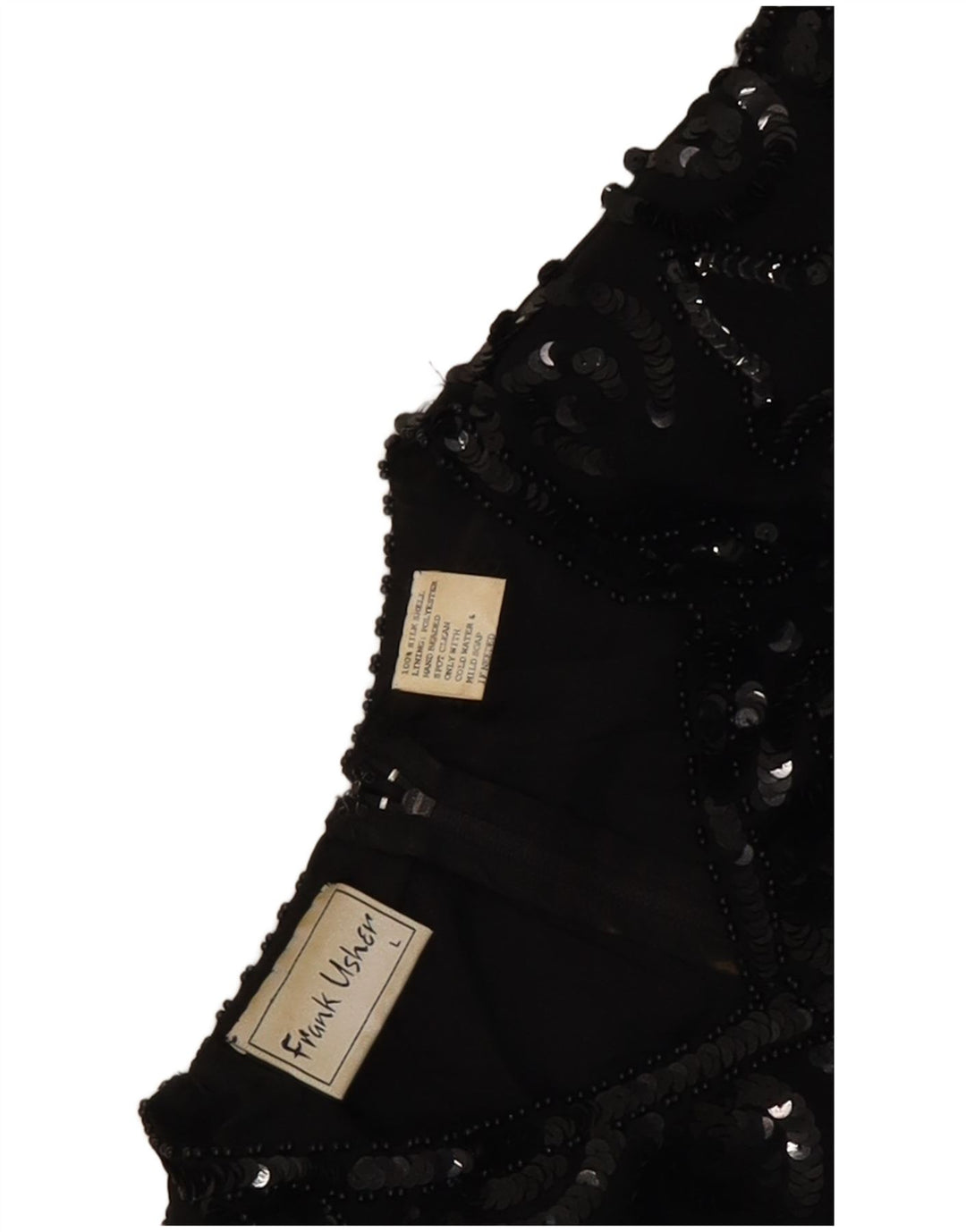 Camicetta da donna Frank Usher Top UK 16 grande seta nera