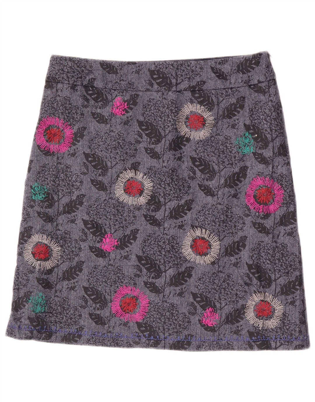 Gonna dritta da donna White Stuff UK 12 Media W31 Poliestere floreale grigio