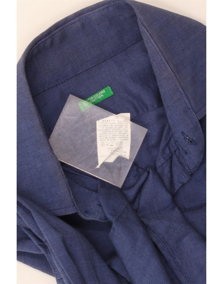 Camicia Benetton Uomo XL Cotone Blu Navy