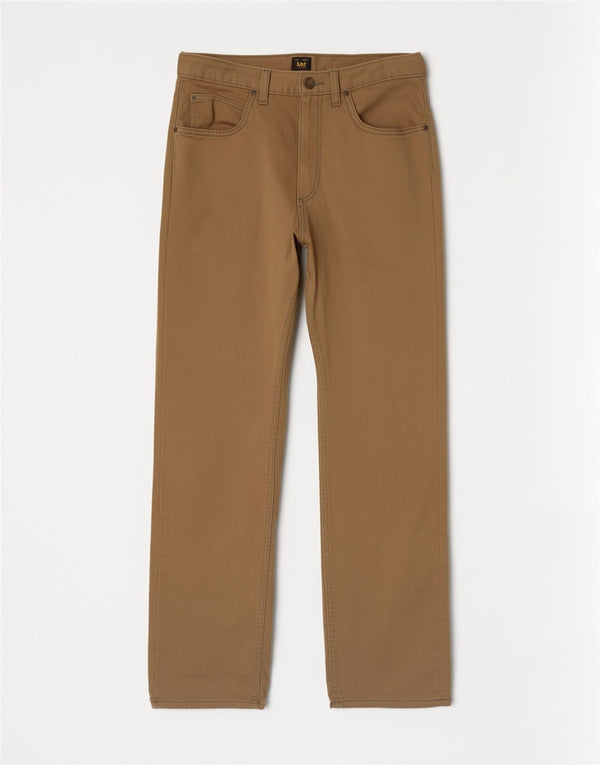 Pantaloni casual dritti Lee da uomo Brooklyn W32 L32 cotone marrone