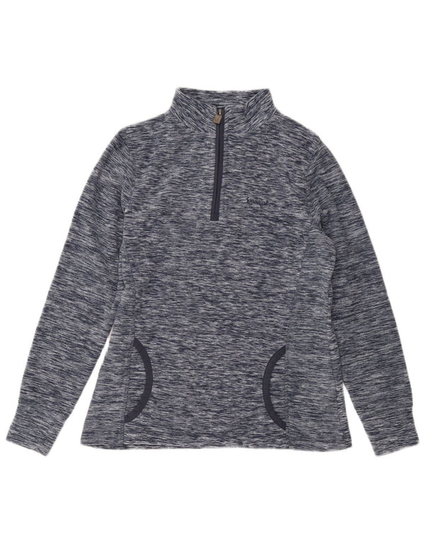 Felpa da donna con collo con zip Weird Fish, maglione UK 10, piccola, blu navy screziato